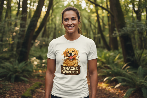Golden Retriever Snacks Wanted Mockup