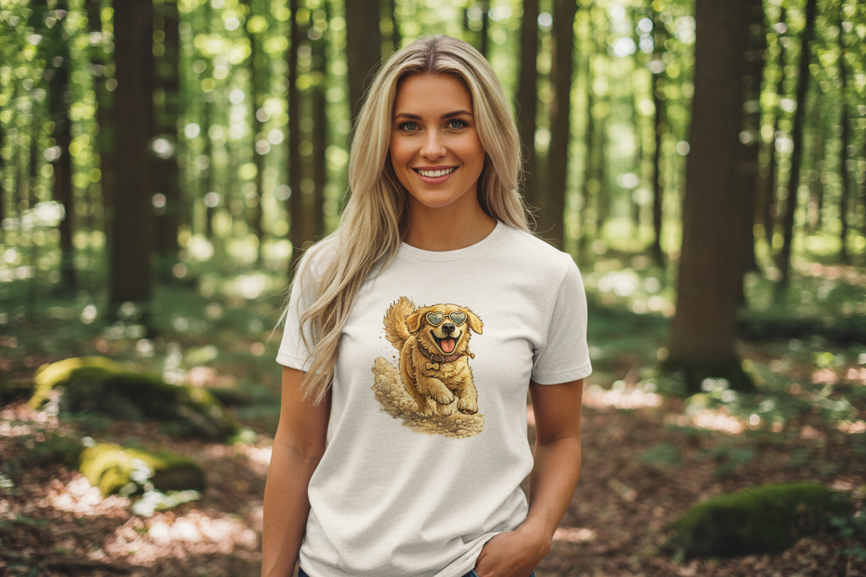 Golden Rush Running Free Edition Shirt Mockup - Naturweiß (Blondine)