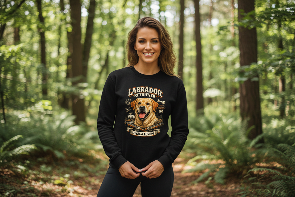 Labrador Retriever Loyal & Loving Sweatshirt Mockup - Schwarz