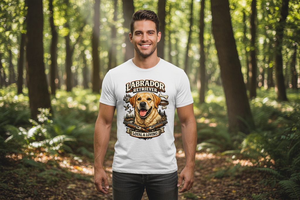 Labrador Retriever Loyal & Loving T-Shirt Mockup - Weiß