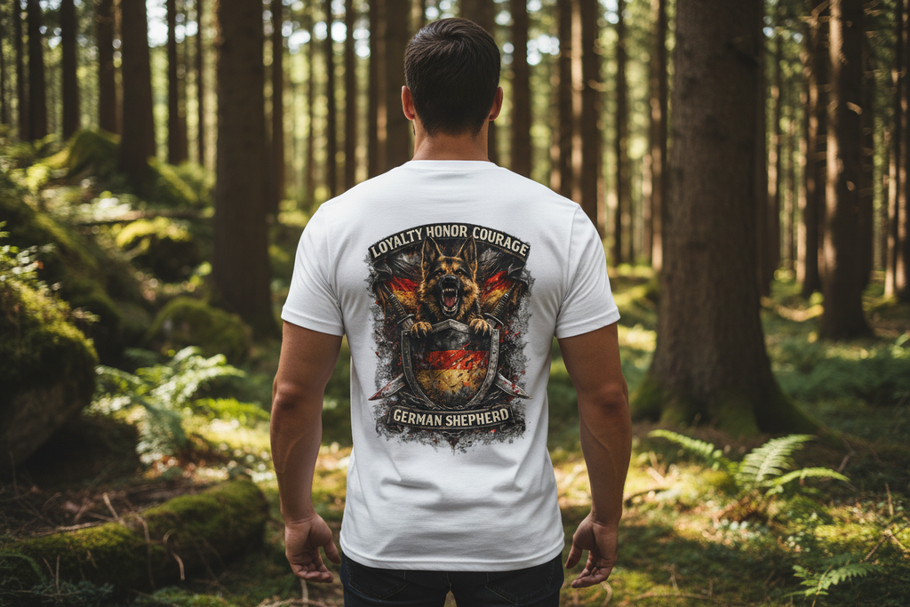 Loyalty Honor Deutscher Schäferhund Premium Shirt Mockup