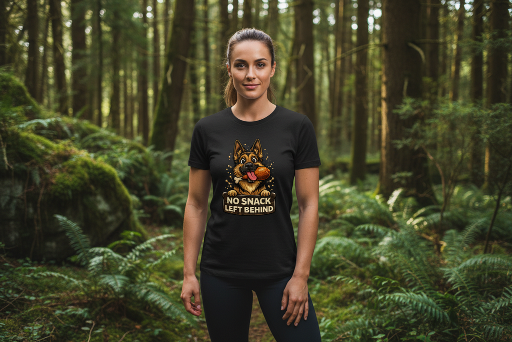 No Snack Left Behind Deutscher Schäferhund T-Shirt Mockup